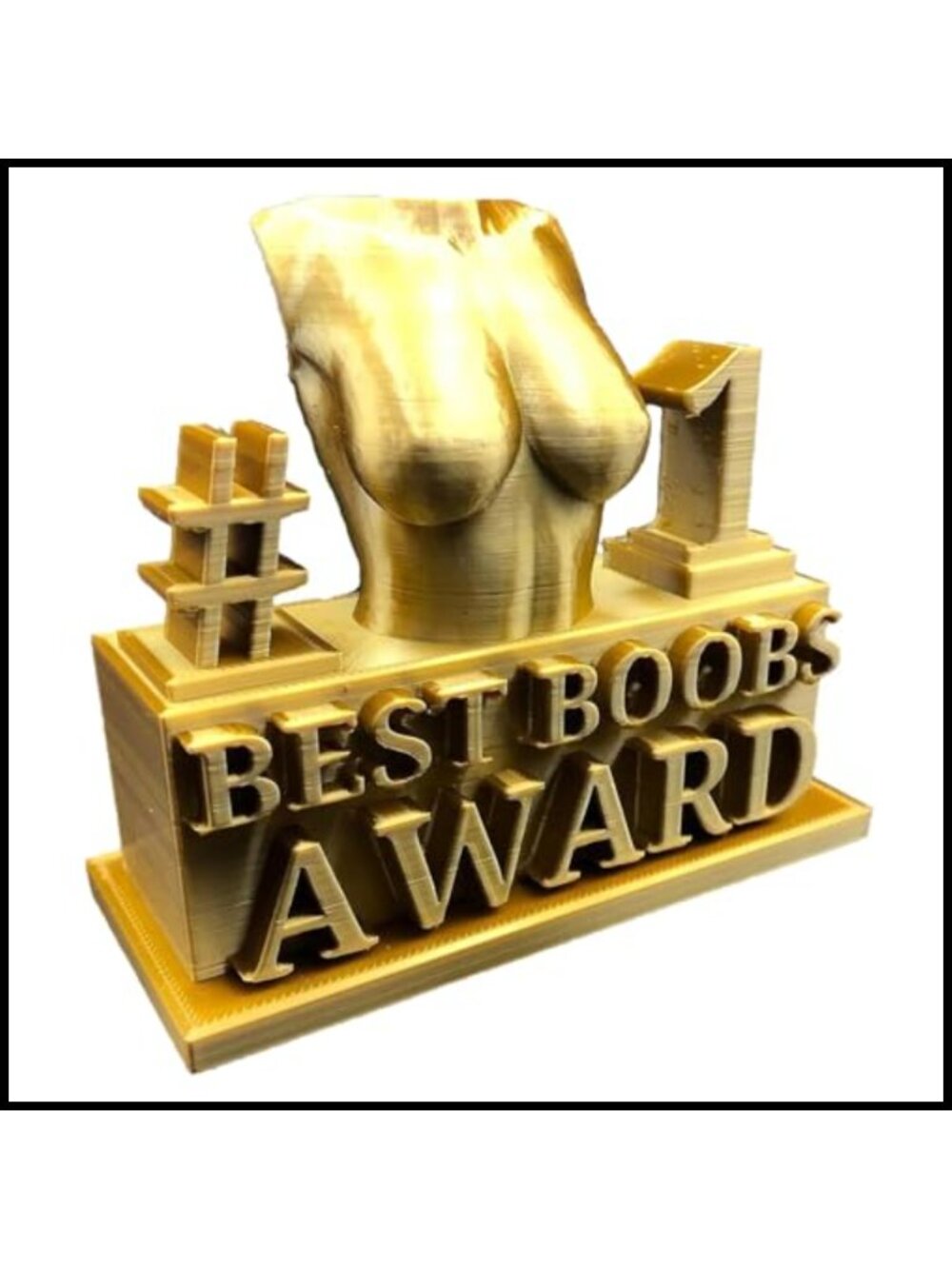 Gold-Finished Resin Body Sculpture Trophy Funny Desk Decor Prank Gift